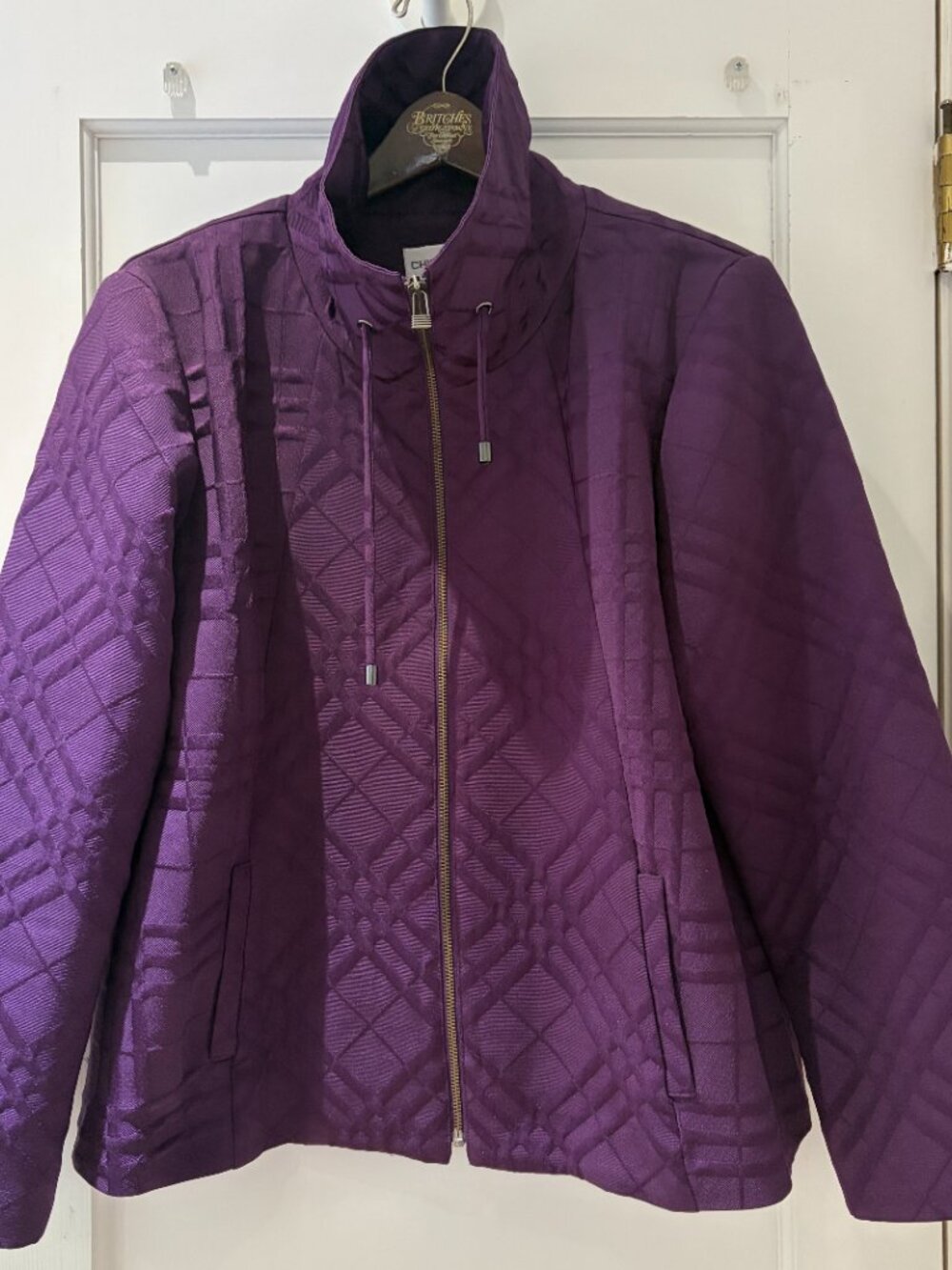 Chico's lightweight quilted Jacket Size Medium (Size 2) Purple - Picture 2 of 10